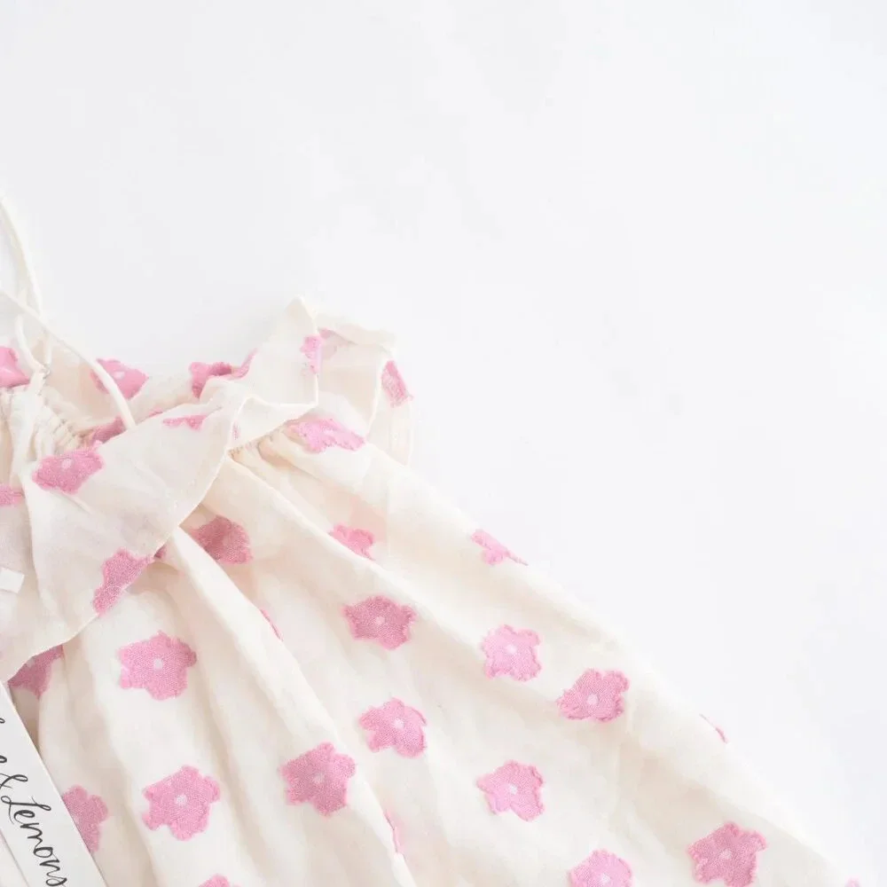 For Love  & Lemons Olea Mini White w Pink Floral Mini Dress M NWT - Picture 8 of 10